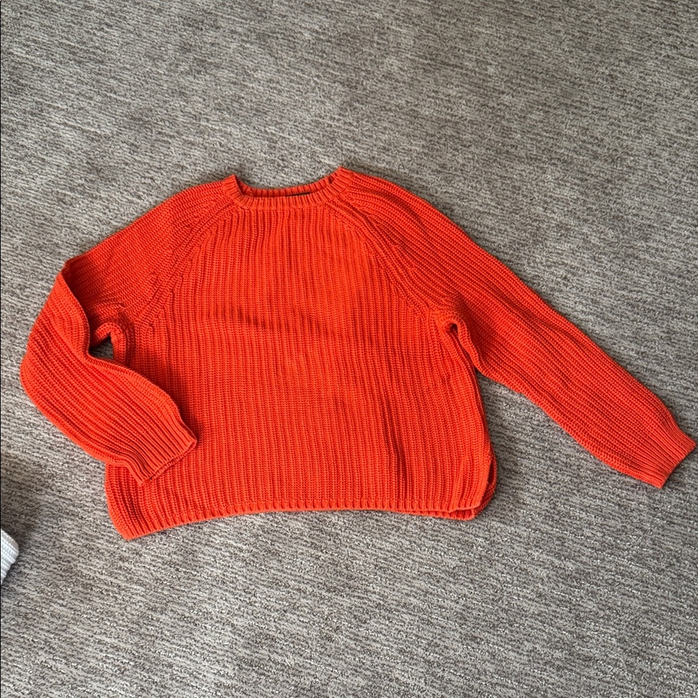 Lauren Ralph Lauren XL cotton orange sweater EUC.